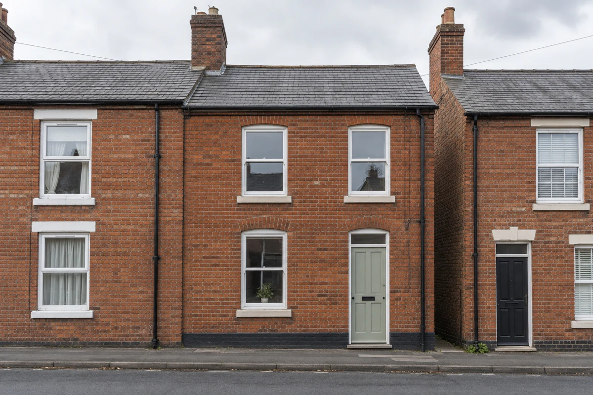 Illustrative AI-generated two-bedroom terrace in the style of Lincolnshire housing